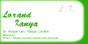 lorand kanya business card